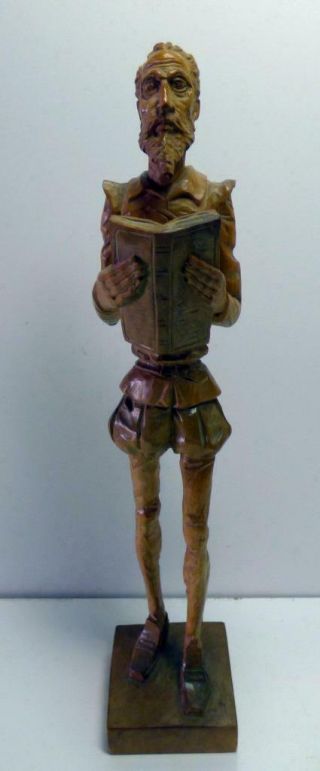 Oura Espana Don Quixote Wood Carving Lovely Vintage Hand Carved Wooden Figurine