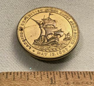 1607 - 1907 Jamestown Exposition Coin Antique Ship American Indian
