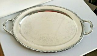 Webster Wilcox Is Silverplate Oval Waiter Large Serving Tray Brandon Hall 7580