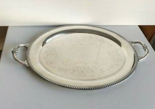 Webster Wilcox IS SILVERPLATE Oval Waiter LARGE SERVING TRAY Brandon Hall 7580 2