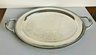 Webster Wilcox IS SILVERPLATE Oval Waiter LARGE SERVING TRAY Brandon Hall 7580 3