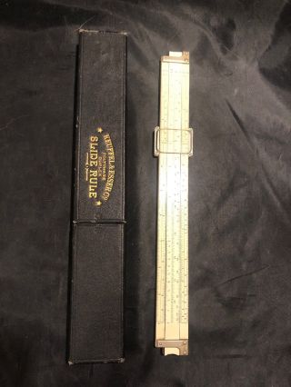 Antique 1908 K&e Keuffel & Esser Slide Rule 4088 - 3 W/ Black Carrying Case Rare