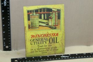 Rare 1930s Winchester Oil Counter Store Display Sign Hunting Fishing Camping