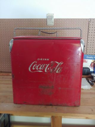 Vintage 1950s Coca Cola Cooler Acton Antique Coke W/ Bottle Opener & Drain Plug