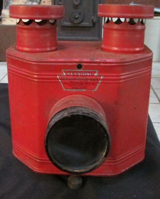 Antique Keystone Radioptican Red Tin Home Movie Magic Lantern Projector