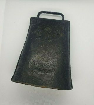 Vintage Antique Metal Cow Bell 5 1/4 Tall