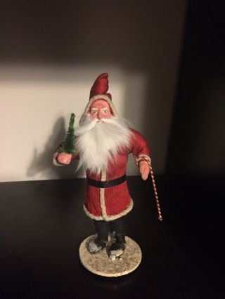 Rare German Santa Claus Candy Container 1920 Antique Early Mache Composition