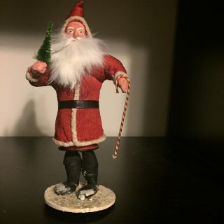 Rare German Santa Claus Candy Container 1920 Antique Early Mache Composition 2