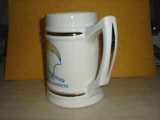 extremely rare 1960 ' s San Diego Chargers (white w/single bar face mask) stein 3