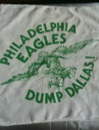 Vintage Rare Philadelphia Eagles Vs Dallas Cowboys Handkerchief Bird Mascot