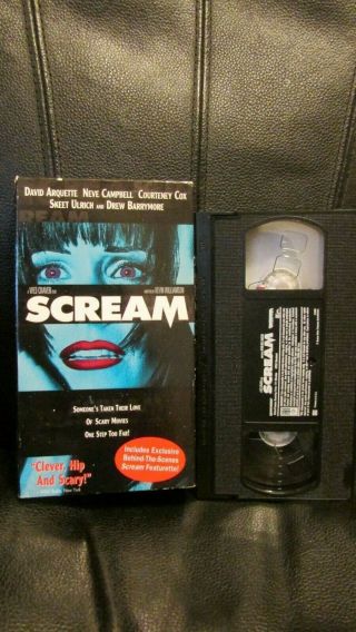 Scream Vhs 1997 Rare Oop Blue Courtney Cox Cover Art