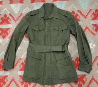 Rare Vintage 1952 Canadian Military Korean War Belted Field Jacket Sz 36