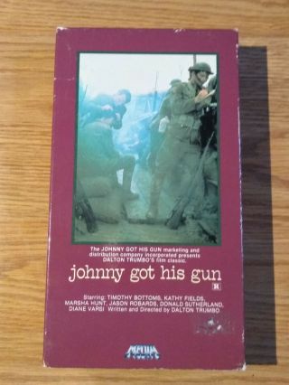 Johnny Got His Gun Vhs Tape 1982 Timothy Bottoms Jason Robards Rare Metallica