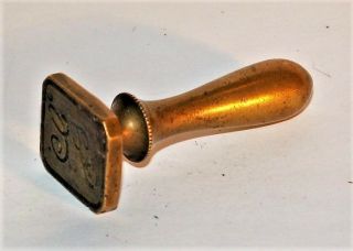 Antique Brass Wax Letter Seal Stamp With Character Fc