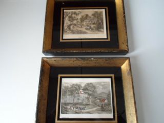 2 Vintage Currier And Ives Lithographs " Home On The Missssippi "