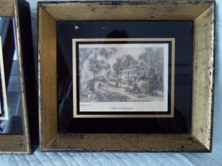 2 Vintage Currier and Ives Lithographs 