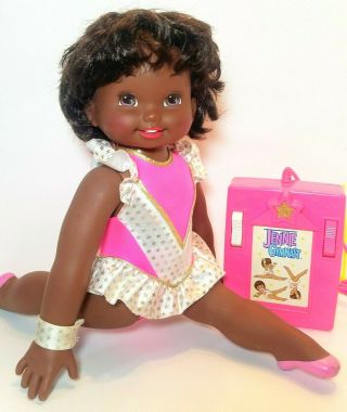 Vintage Doll 1993 Mattel Jennie Gymnast Doll African American Black With Remote