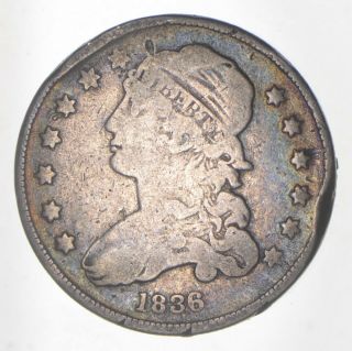 Rare - 1836 Bust Quarter - Great Detail - United States Type Coin 058