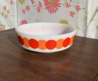 Rare Vintage Pyrex 1416 Cereal Bowl - Red And Orange Dots
