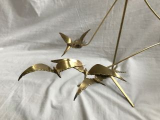 Vintage Mid Century Modern Brass Pterodactyl Bird Mobile