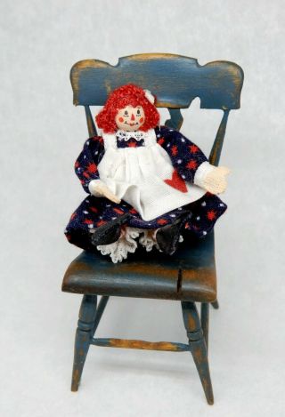Vintage Poseable Raggedy Ann Doll - Artisan Dollhouse Miniature 1:12