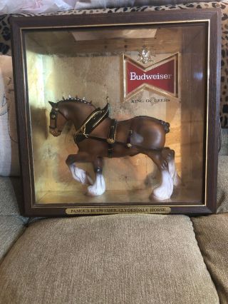 Rare Vintage 1970’s Famous Budweiser Clydesdale Horse Light Up Beer Sign