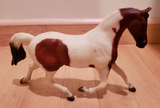 Breyer Horse White & Brown Traditional Size Model Rare Retired Toy Trotting