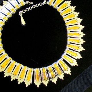 Vtg Runway Monet Egyptian Colleta Book Piece Necklace Gold Silver 