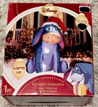 Rare Gemmy Disney Inflatable Led Eeyore Winnie The Pooh Christmas No Adaptor