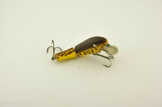 Vintage Paw Paw Jointed Bonehead Minnow Antique Lure Brown Spot Et33
