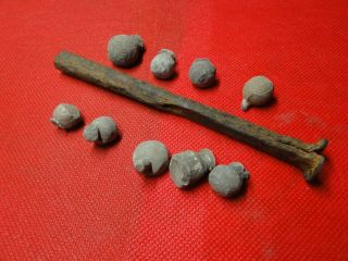 Ancient Ramrod and Bullets for a Medieval Musket.  Cossacks.  15 - 17 century AD1 2