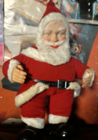 Rare Vintage Rubber Face & Hands Plush Santa Claus 18 " Christmas Doll Xmas