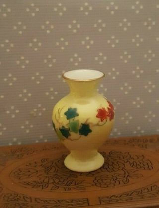 Dollhouse Miniature Vintage Hand Painted Japanese Porcelain Vase Signed