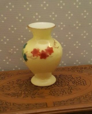 Dollhouse miniature vintage hand painted Japanese porcelain vase signed 2