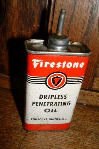 Vintage Firestone Oil Can Handy Oiler Lead Top 4 Oz Rare Tin Sunoco Shell Mopar