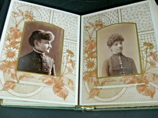 Antique Victorian Photo Album Full Of Pictures 32 Man Woman Soldier Child Photos