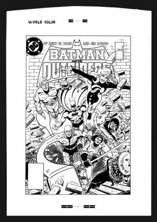 Jim Aparo Batman And The Outsiders 7 Rare Large Production Art Cover Mono