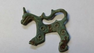 Ancient Bronze Amulet Horse.  Viking.  Ix Century.  Rare.