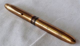 Vintage Antique Ww2 Dependo Gold Tone Brass Ballpoint Pen Double Black & Red