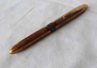 Vintage Antique WW2 DEPENDO Gold Tone Brass Ballpoint Pen Double Black & Red 3