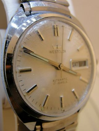 Men Vintage West Clox Watch 17 Jewel Automatic