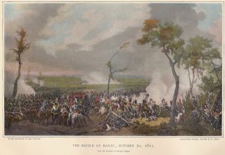 Antique Color Napoleonic Print:battle Of Hanau 1813 By Horace Vernet