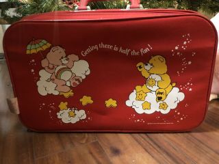 Vintage 1983 Care Bears Red Getting There Is Half The Fun Luggage Suitcase