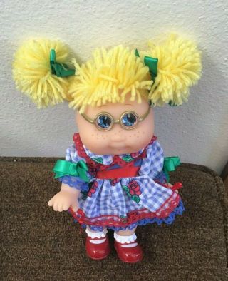 Cabbage Patch Kid 8 " Norma Jean Doll Yellow Hair Glasses Vintage 1997 Mattel