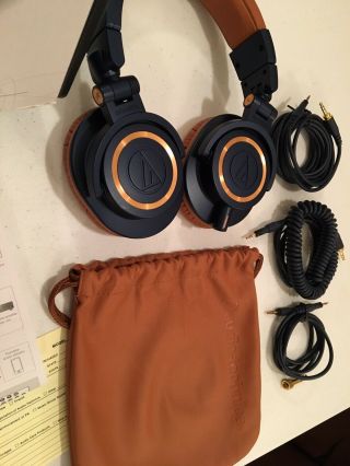Audio - Technica ATH - M50x RARE LIMITED EDITION BL Blue/Brown Monitor Headphones 2