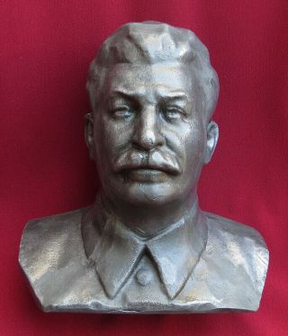 Rare Soviet Metal Bust Stalin Russian Ussr Sculpture Statue Vintage Lenin