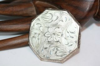 Antique 1900 Victorian Era Hand Made Floral Design Sterling Silver Brooch Broach