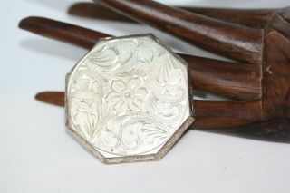 Antique 1900 Victorian Era Hand Made Floral Design Sterling Silver Brooch Broach 2
