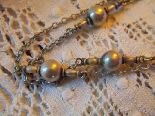 Antique Victorian French? Sterling Silver Chain Necklace Châtelaine 60 