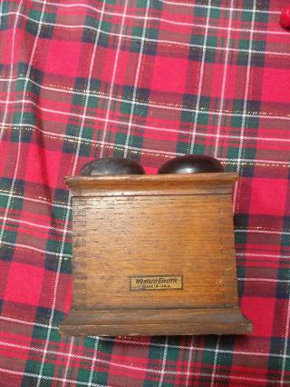 Antique Western Electric Telephone Wood Bell Ringer Box
